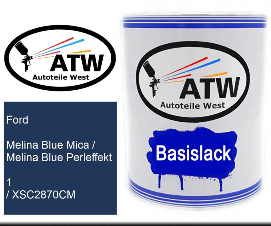 Ford, Melina Blue Mica / Melina Blue Perleffekt, 1 / XSC2870CM: 1L Lackdose, von ATW Autoteile West.